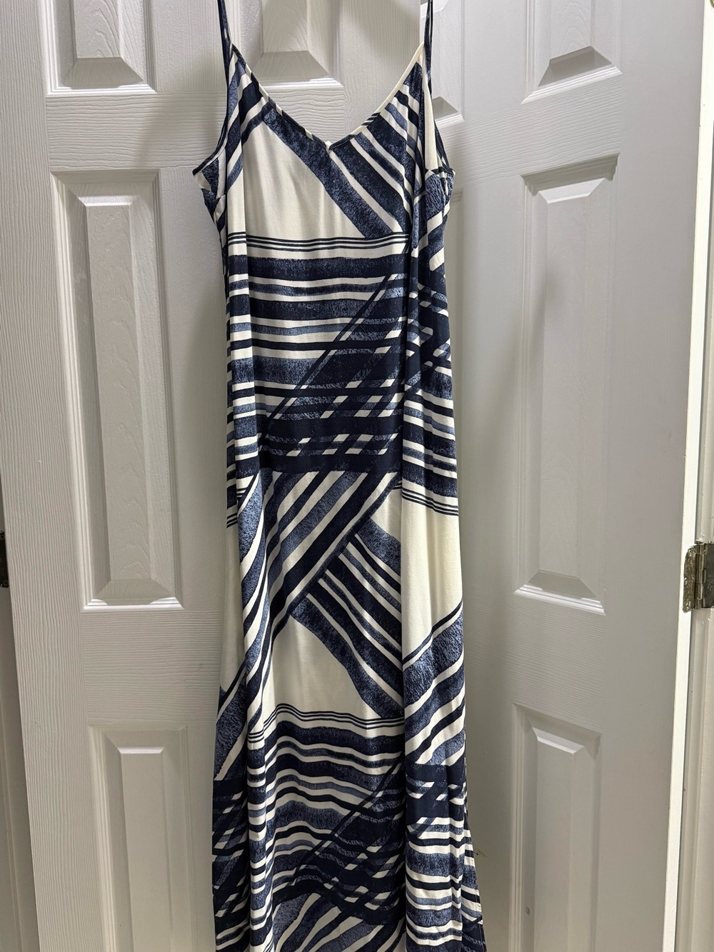 Loft Striped Navy and White Maxi Dress